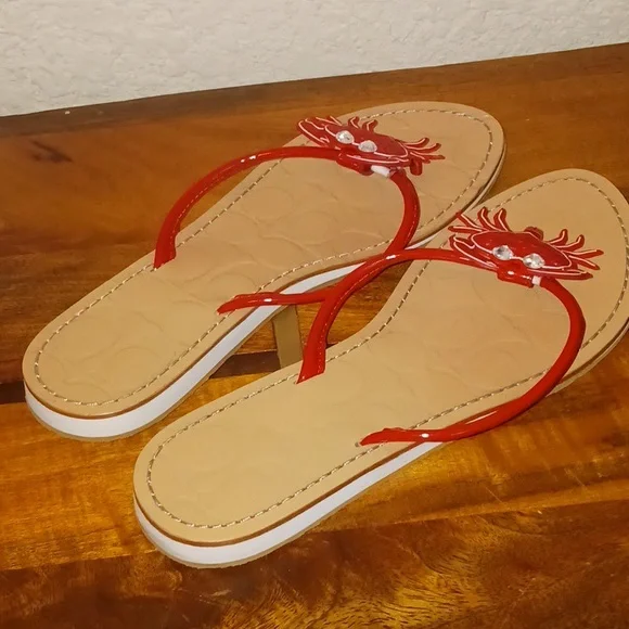 Coach Rare Marina Crab Slippers Size 8.5 - Picture 3 of 13